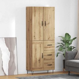 Bufet cu sertar 2 pcs Stejar Artizanal Lemn tehnic si sticla GartenMobel Dekor