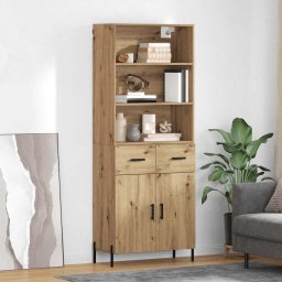 Bufet Stejar Artizanal 69,5 x 32,5 x 180 cm Lemn compozit GartenMobel Dekor