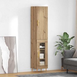 Bufet 2 pcs Stejar Artizanal Lemn compozit GartenMobel Dekor
