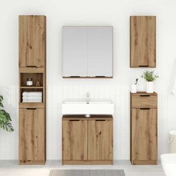 Set dulap baie cu raft cu usa Stejar Artizanal Lemn compozit GartenMobel Dekor