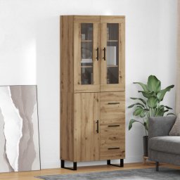 Bufet cu sertar 2 pcs Stejar Artizanal Lemn compozit GartenMobel Dekor