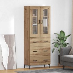 Bufet cu sertar 2 pcs Stejar Artizanal Lemn compozit GartenMobel Dekor