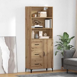 Bufet Stejar Artizanal 69,5 x 34 x 180 cm Lemn compozit GartenMobel Dekor
