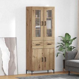 Bufet cu sertar 2 pcs Stejar Artizanal Lemn compozit GartenMobel Dekor