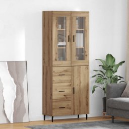 Bufet cu sertar 2 pcs Stejar Artizanal Lemn compozit GartenMobel Dekor
