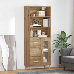 Bufet Stejar Artizanal 69,5 x 34 x 180 cm Lemn compozit GartenMobel Dekor