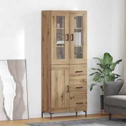 Bufet cu sertar 2 pcs Stejar Artizanal Lemn compozit GartenMobel Dekor