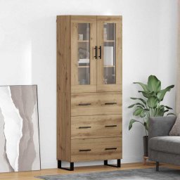 Bufet cu sertar 2 pcs Stejar Artizanal Lemn compozit GartenMobel Dekor