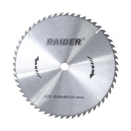 Disc circular pentru lemn Raider 350 mm, 56 dinti, alezaj 25,4 mm