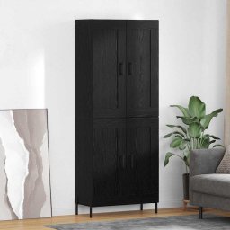 Bufet 2 pcs Stejar Negru Lemn compozit GartenMobel Dekor