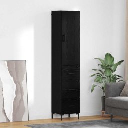 Bufet cu sertar Stejar Negru 34,5 x 34 x 180 cm Lemn compozit GartenMobel Dekor