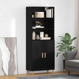 Bufet Stejar Negru 69,5 x 32,5 x 180 cm Lemn compozit GartenMobel Dekor