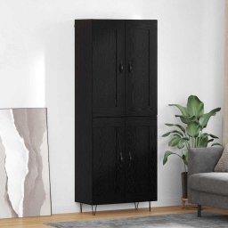 Bufet Stejar Negru 69,5 x 34 x 180 cm Lemn compozit GartenMobel Dekor