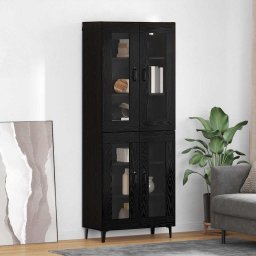 Bufet Pe perete Stejar Negru 69,5 x 34 x 180 cm Lemn compozit GartenMobel Dekor