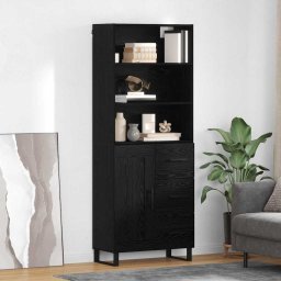 Bufet cu sertar 2 pcs Stejar Negru Lemn compozit GartenMobel Dekor