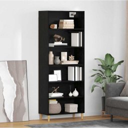 Bufet Stejar Negru 69,5 x 32,5 x 180 cm Lemn compozit GartenMobel Dekor