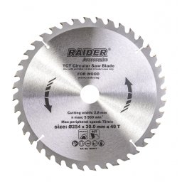 Disc circular pentru lemn Raider 254x30 mm, 40 dinti TCT