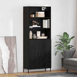 Bufet Stejar Negru 69,5 x 34 x 180 cm Lemn compozit GartenMobel Dekor