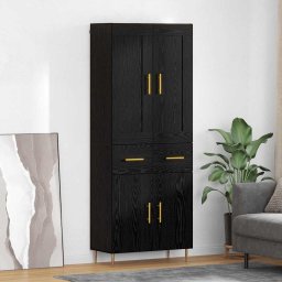 Bufet cu sertar Stejar Negru 69,5 x 34 x 180 cm Lemn compozit GartenMobel Dekor