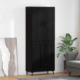 Bufet Pe perete Stejar Negru 69,5 x 34 x 180 cm Lemn compozit GartenMobel Dekor