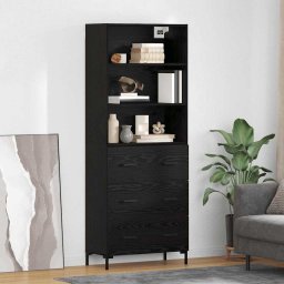 Bufet cu sertar Stejar Negru 69,5 x 34 x 180 cm Lemn compozit GartenMobel Dekor