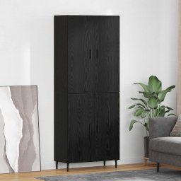 Bufet 2 pcs Stejar negru Lemn Stratificat si Sticla GartenMobel Dekor