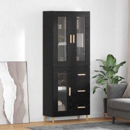 Bufet cu sertar Stejar Negru 69,5 x 34 x 180 cm Lemn compozit GartenMobel Dekor