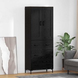 Bufet cu sertar 2 pcs Stejar Negru Lemn compozit GartenMobel Dekor