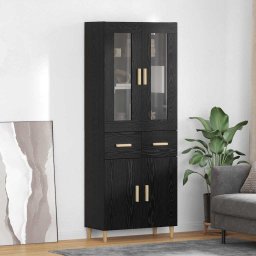 Bufet cu sertar Stejar Negru 69,5 x 34 x 180 cm Lemn compozit GartenMobel Dekor