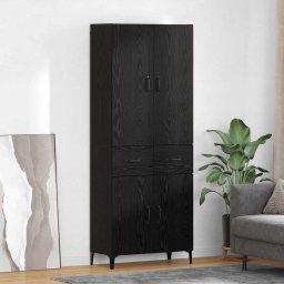 Bufet Pe perete Stejar Negru 69,5 x 34 x 180 cm Lemn compozit GartenMobel Dekor
