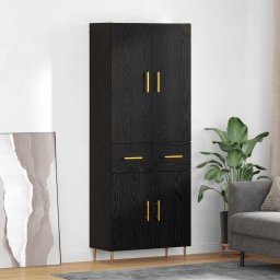Bufet Pe perete Stejar Negru 69,5 x 34 x 180 cm Lemn compozit GartenMobel Dekor