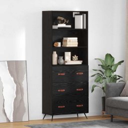 Bufet cu sertar Stejar negru 69,5 x 34 x 180 cm Lemn compozit GartenMobel Dekor