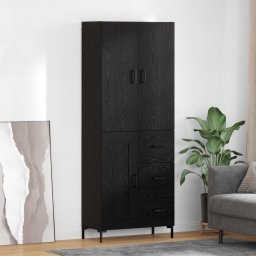 Bufet Pe perete Stejar Negru 69,5 x 34 x 180 cm Lemn compozit GartenMobel Dekor