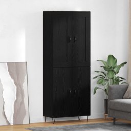 Bufet Stejar Negru 69,5 x 34 x 180 cm Lemn compozit GartenMobel Dekor