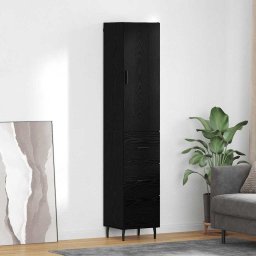 Bufet cu sertar Stejar Negru 34,5 x 34 x 180 cm Lemn compozit GartenMobel Dekor