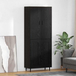 Bufet 2 pcs Stejar negru Lemn Stratificat si Sticla GartenMobel Dekor