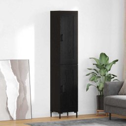 Bufet Stejar Negru 34,5 x 34 x 180 cm Lemn compozit GartenMobel Dekor