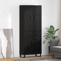 Bufet cu sertar 2 pcs Stejar Negru 69,5 x 34 x 180 cm GartenMobel Dekor