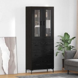 Bufet cu sertar 2 pcs Stejar Negru Lemn compozit GartenMobel Dekor