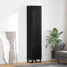 Bufet cu sertar Stejar Negru 34,5 x 34 x 180 cm Lemn compozit GartenMobel Dekor