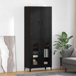 Bufet Pe perete Stejar Negru 69,5 x 34 x 180 cm Lemn compozit GartenMobel Dekor
