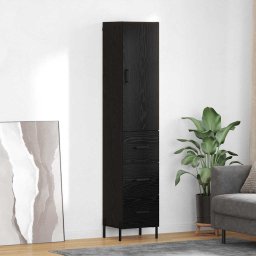 Bufet cu sertar Stejar Negru 34,5 x 34 x 180 cm Lemn compozit GartenMobel Dekor