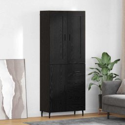 Bufet cu sertar 2 pcs Stejar Negru Lemn compozit GartenMobel Dekor