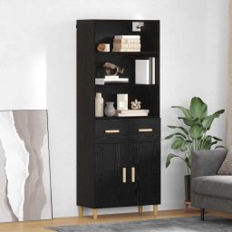 Bufet cu sertar Stejar Negru 69,5 x 32,5 x 180 cm Lemn compozit GartenMobel Dekor
