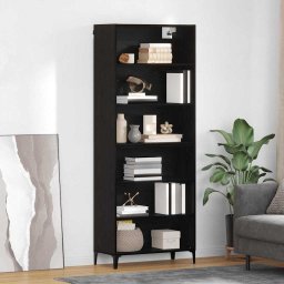 Bufet Stejar Negru 69,5 x 34 x 180 cm Lemn compozit GartenMobel Dekor