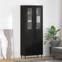 Bufet cu sertar 2 pcs Stejar Negru Lemn compozit GartenMobel Dekor