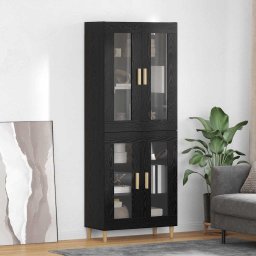 Bufet Stejar Negru 69,5 x 34 x 180 cm Lemn compozit GartenMobel Dekor