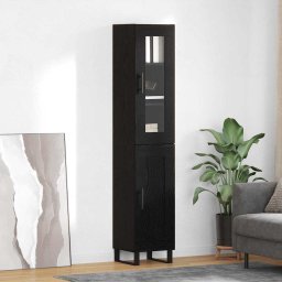 Bufet Stejar Negru 34,5 x 34 x 180 cm Lemn compozit GartenMobel Dekor