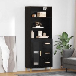 Bufet cu sertar Stejar Negru 69,5 x 32,5 x 180 cm Lemn compozit GartenMobel Dekor