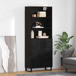 Bufet cu sertar 2 pcs Stejar Negru Lemn compozit GartenMobel Dekor